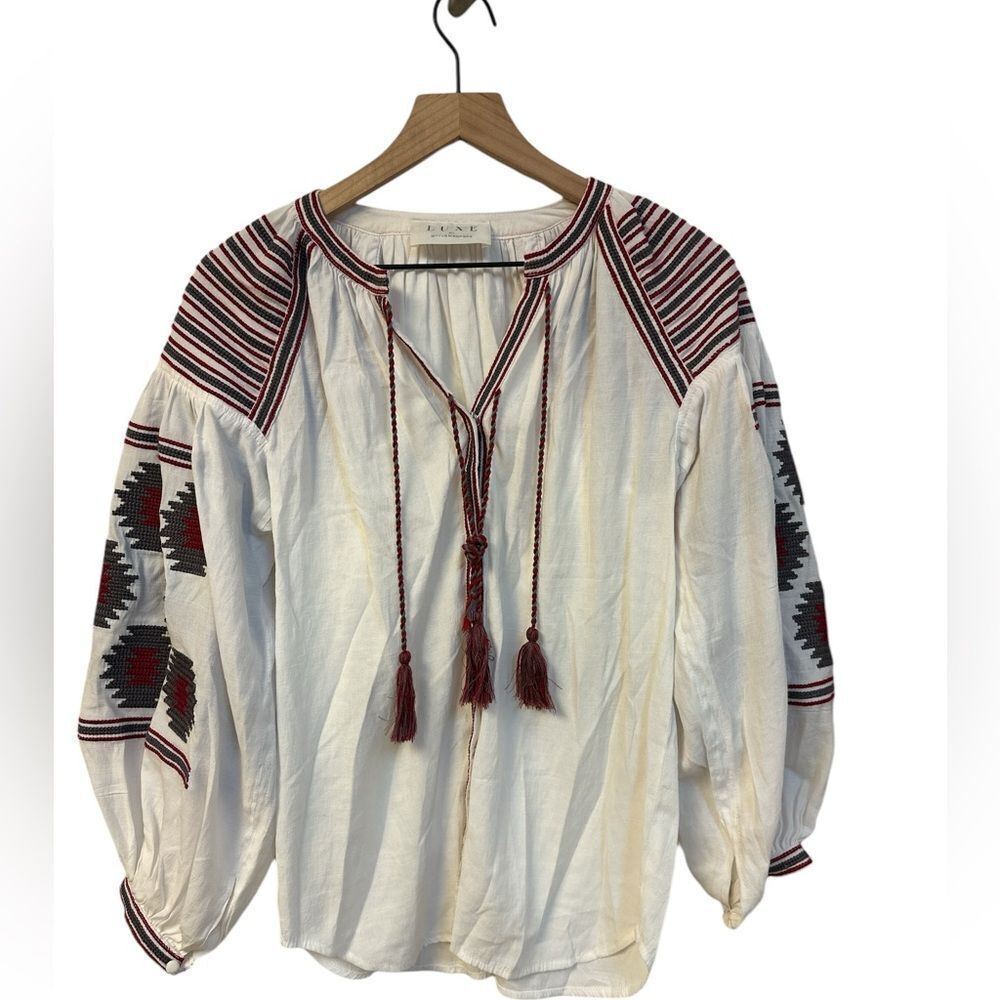 Style Keepers Luxe Bohemian Oversized Tassel One Sized Embroidered Tunic‎